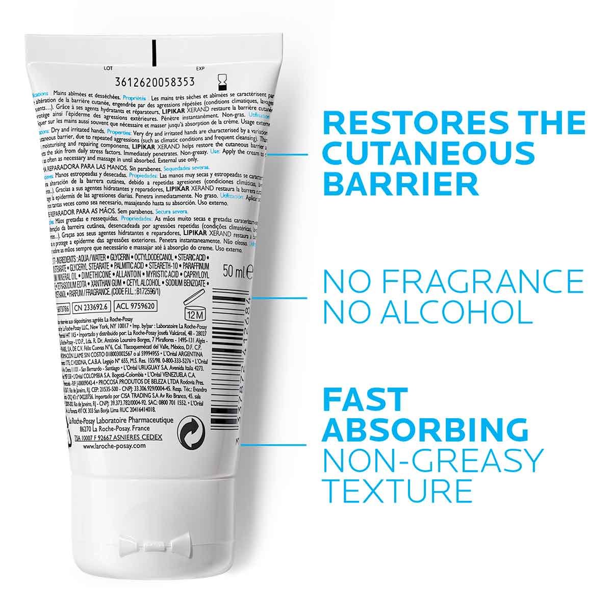 La Roche Posay Produktsida Tendens till atopi Lipikar Xerand 50ml 3337872412684